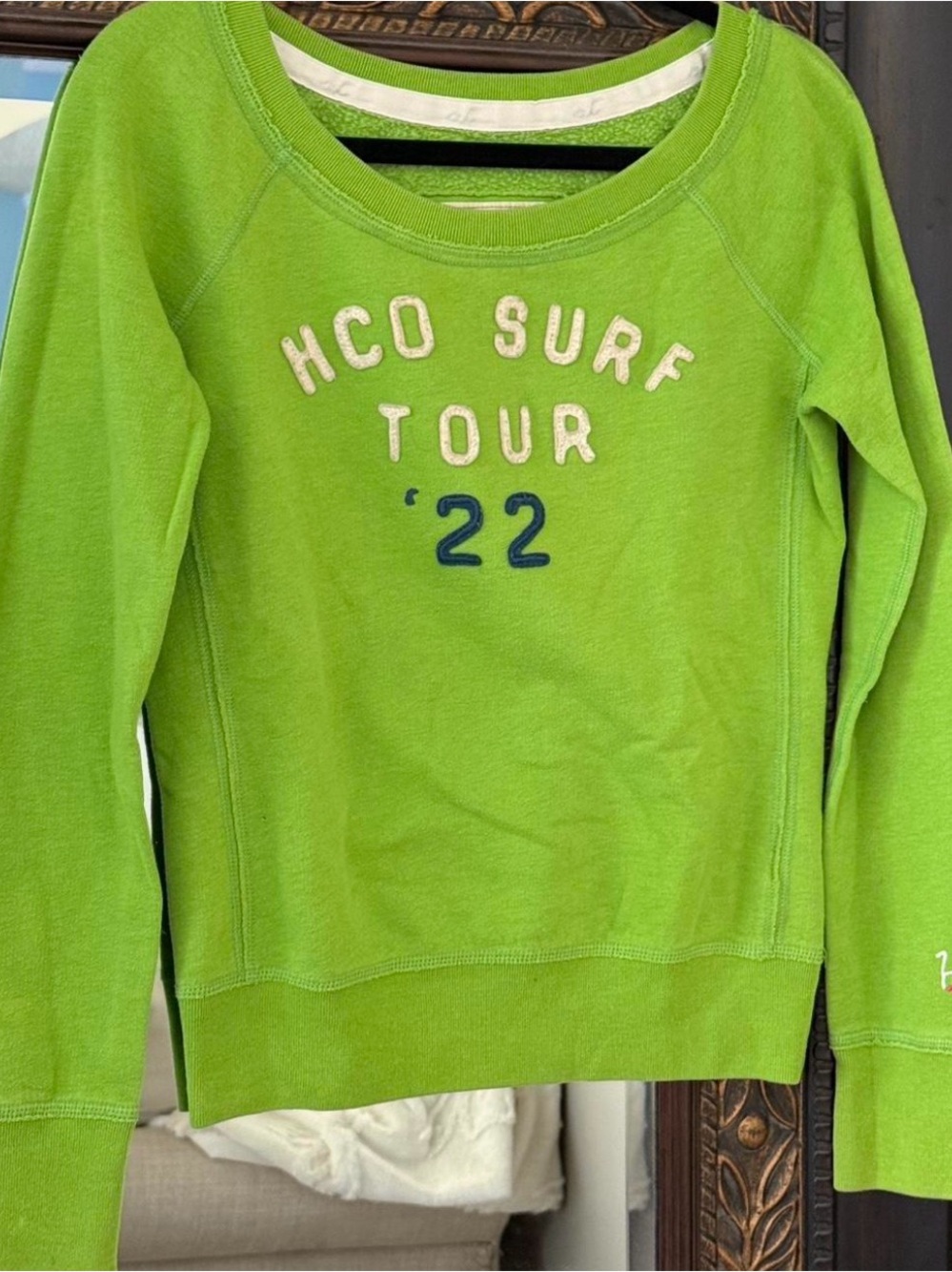 Hollister HCO Surf Tour Lime Green Sweatshirt